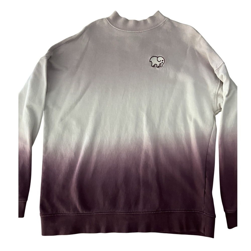 Ivory Ella Womens XS Purple Ombre Organic Cotton Elephant Logo Sweatshirt‎